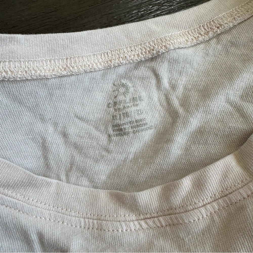 Aerie AE Cream Beige Tan Tshirt Tie Front Crop XL - Picture 5 of 8
